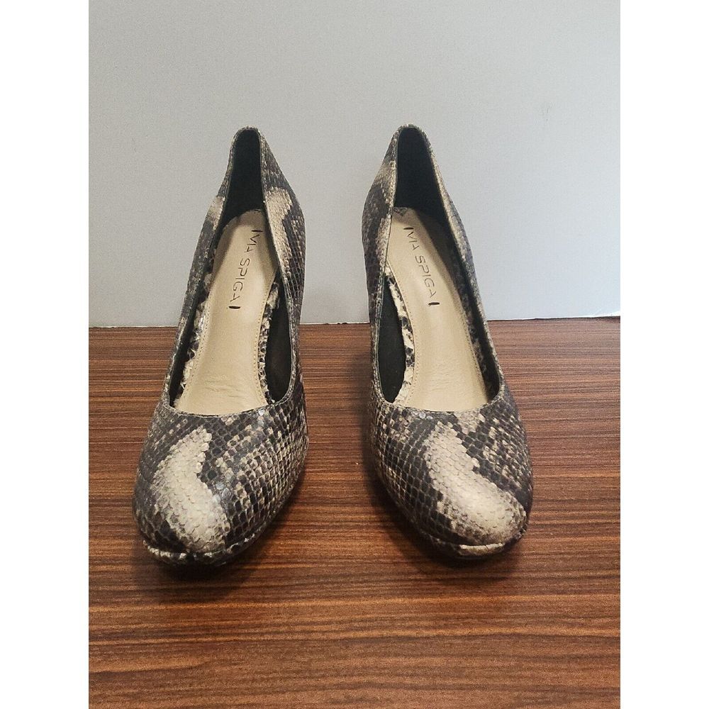 Womens Via Spiga Snake Python Print Leather Heels Size 7.5M‎ Stiletto Pumps